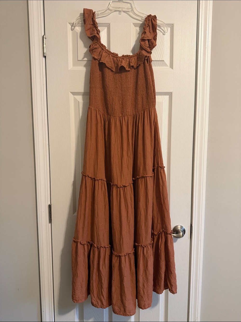 Old Navy Rust Ruffle Tiered Maxi Dress